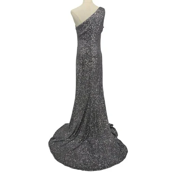 Pronovias The Party Edit Glamour Dress Silver Long Gown Prom‎ 8 Formal Designer